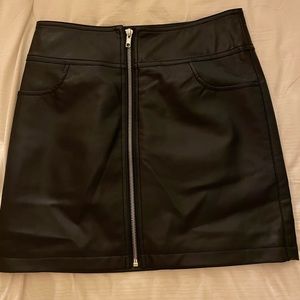 Leather mini skirt